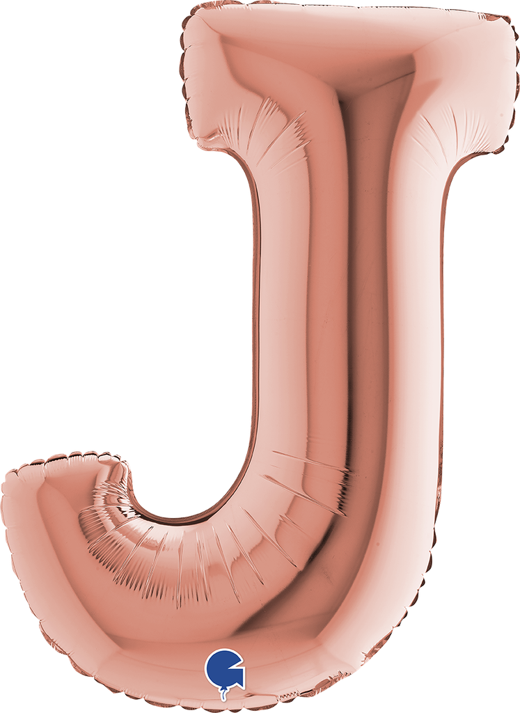 [2923RG-P] Letter J - Rose Gold - 40 inch - Grabo