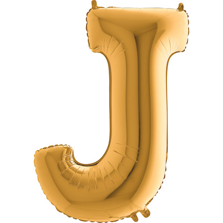[292G-P] Letter J - Gold - 40 inch - Grabo