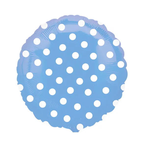 [302998LB] Round Polka Dot - Pastel Blue - 18 inch - Flex