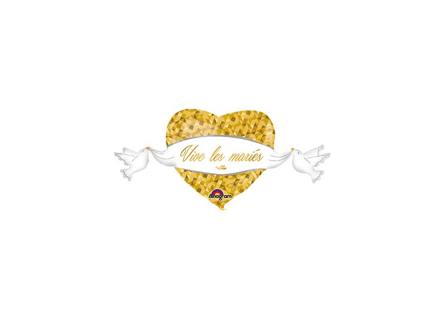 Vive Les Maries Heart and Doves - 21 inch - Anagram