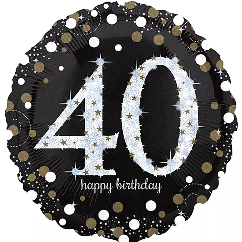 Gold Glitter - Happy Birthday 40 - 17 inch - Anagram