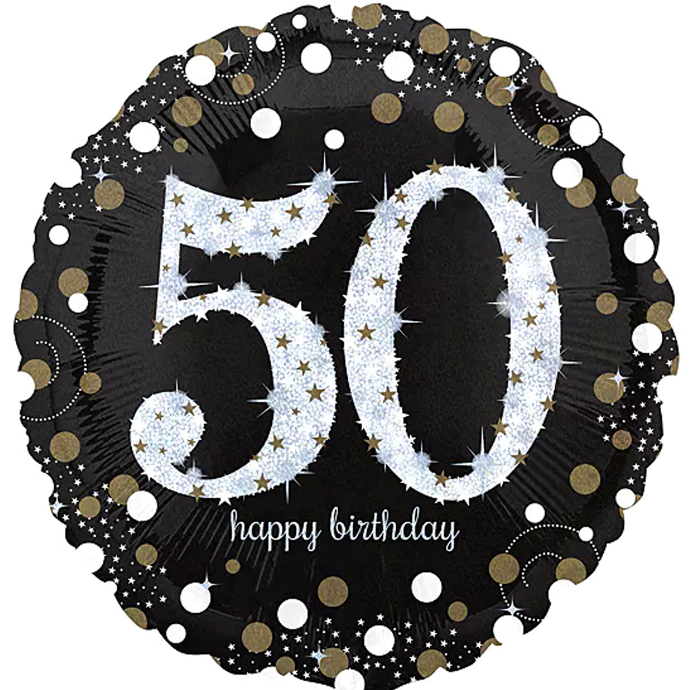 [32131] Gold Glitter - Happy Birthday 50 - 17 inch - Anagram
