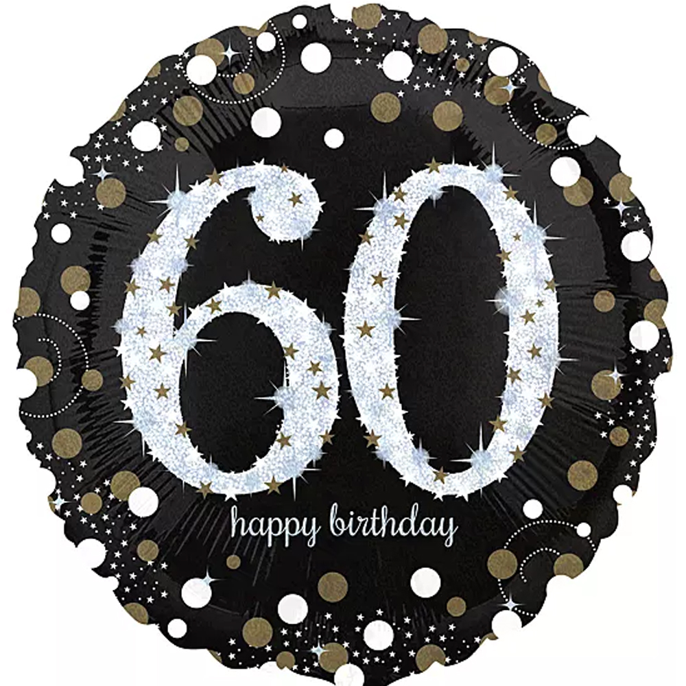 Gold Glitter - Happy Birthday 60 - 17 inch - Anagram