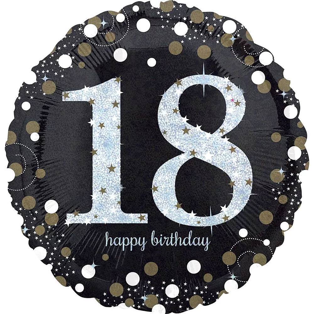 Gold Glitter - Happy Birthday 18 - 17 inch - Anagram