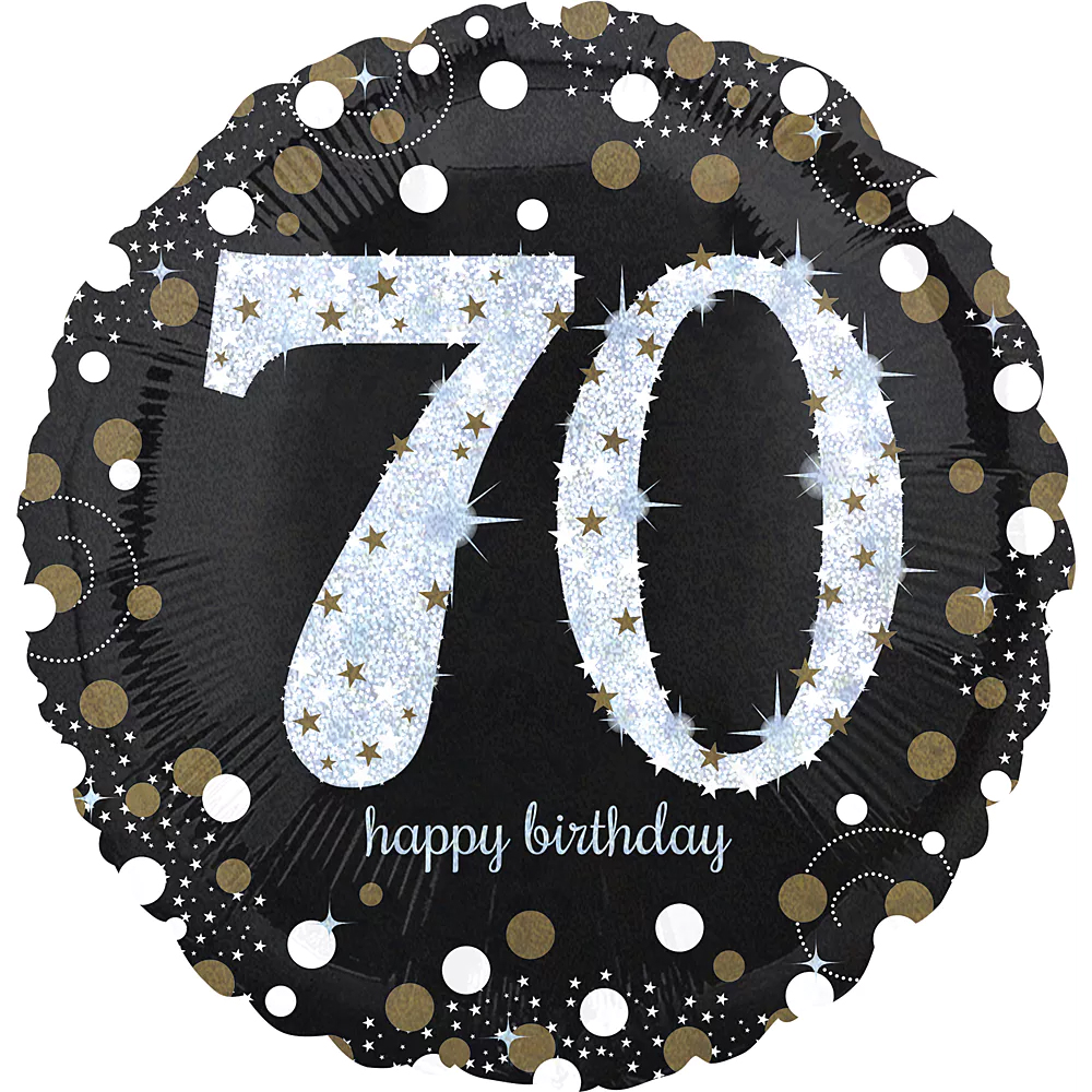 [33741] Gold Glitter - Happy Birthday 70 - 17 inch - Anagram