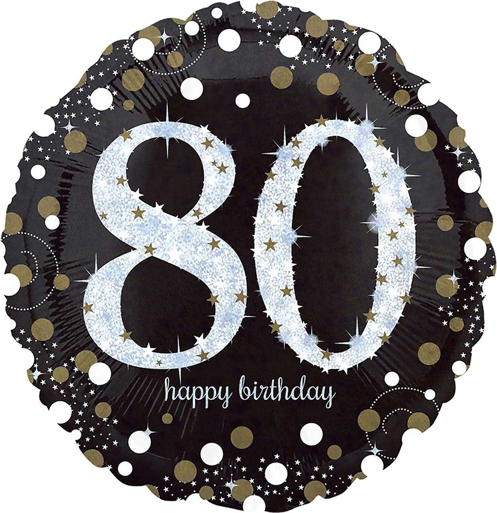 Gold Glitter - Happy Birthday 80 - 17 inch - Anagram