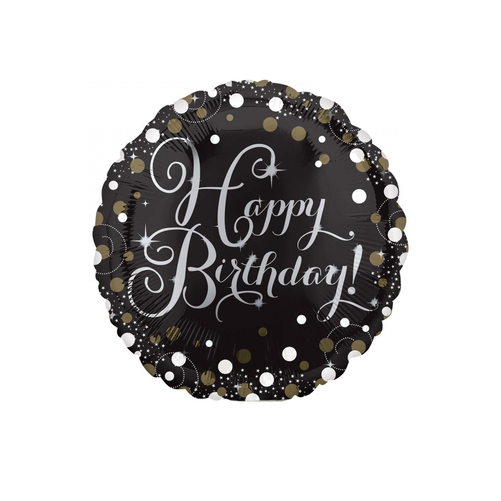 Happy Birthday - Gold Sparkling Dots - 17 inch - Anagram