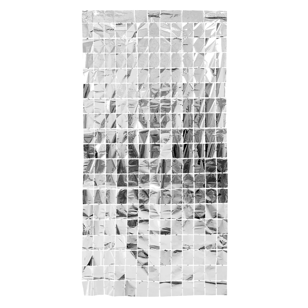 [34287] Square Wall Curtains - Metallic Silver - 1x2m - 1 St.