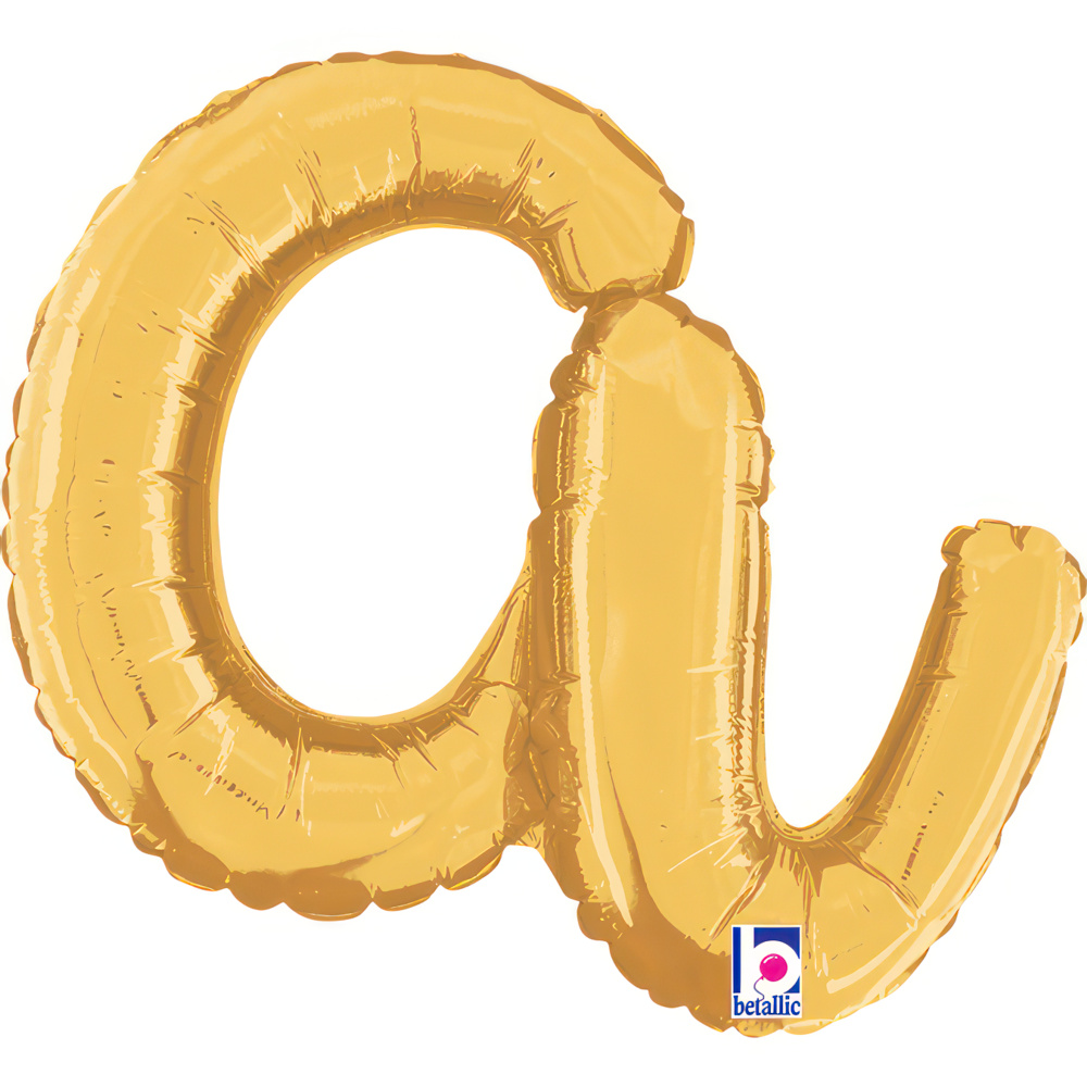 [34701G-P] Script Letter A - Gold - Betallic