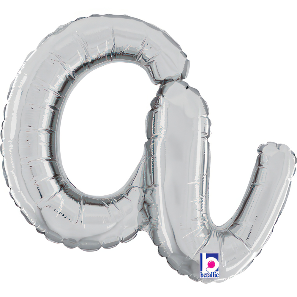 [34701S-P] Script Letter A - Silver - Betallic