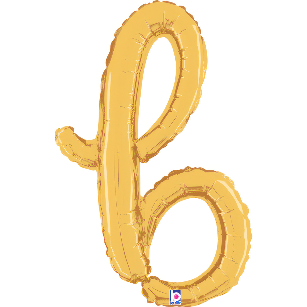[34702G-P] Script Letter B - Gold - Betallic