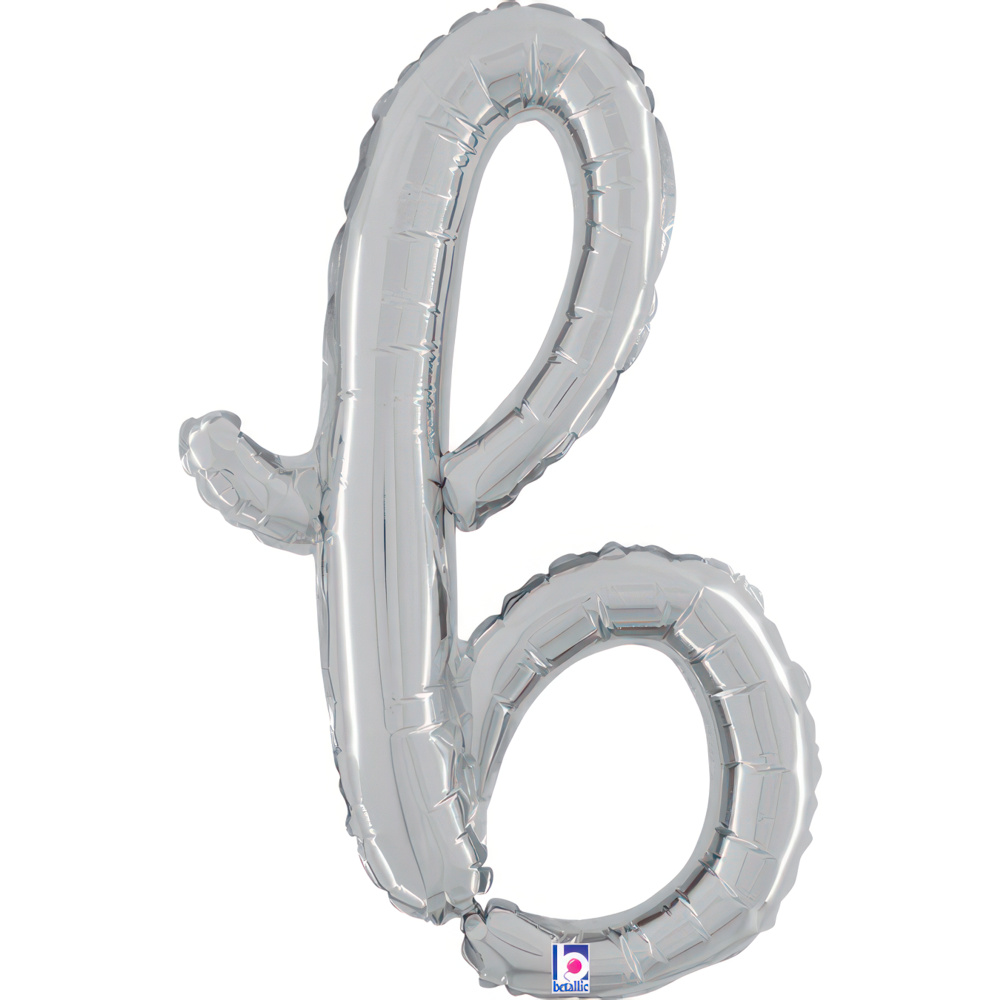 [34702S-P] Script Letter B - Silver- Betallic