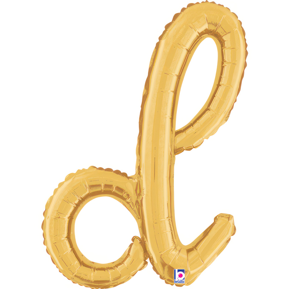 [34704G-P] Script Letter D - Gold - Betallic