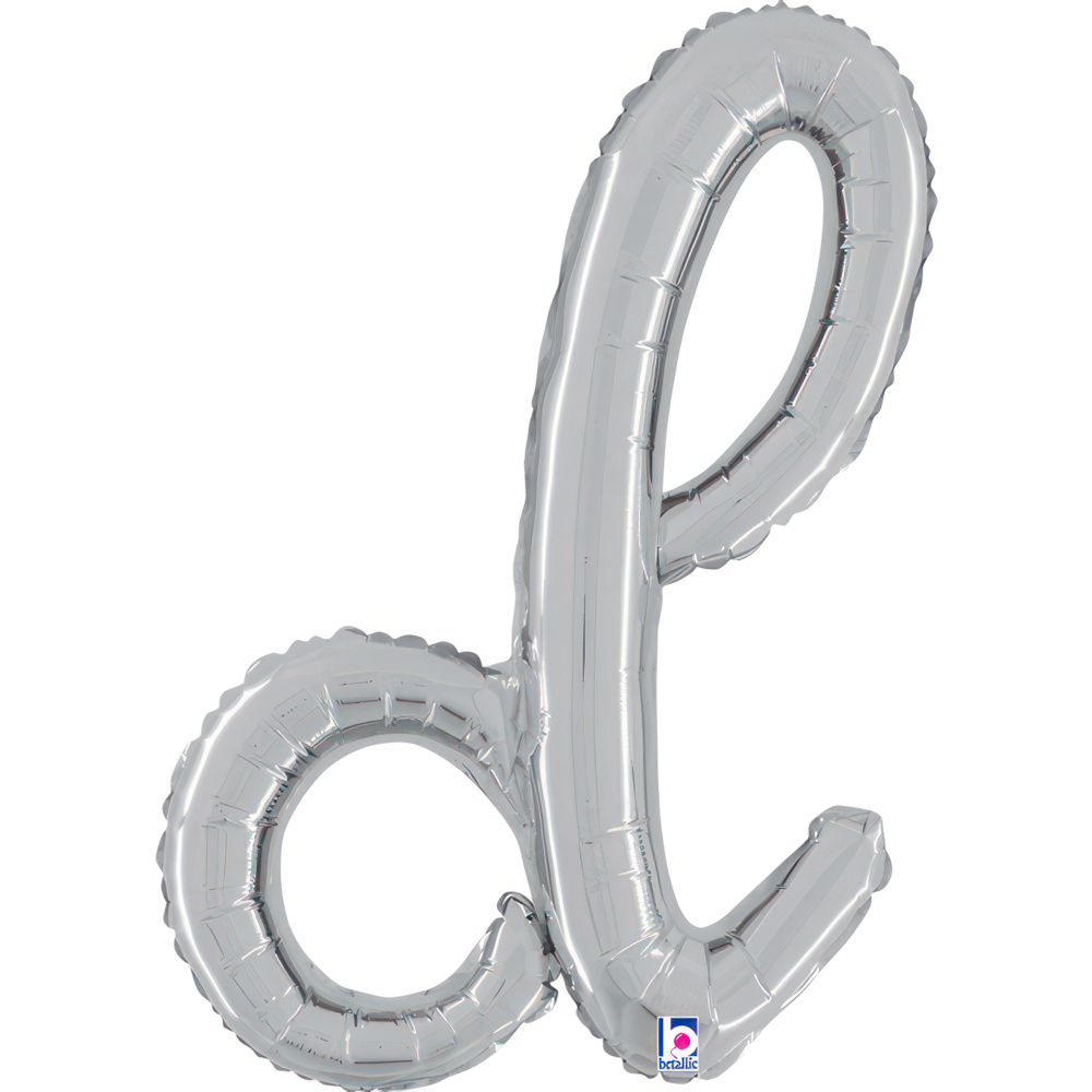 [34704S-P] Script Letter D - Silver - Betallic