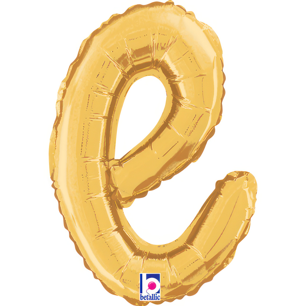 [34705G-P] Script Letter E - Gold - Betallic