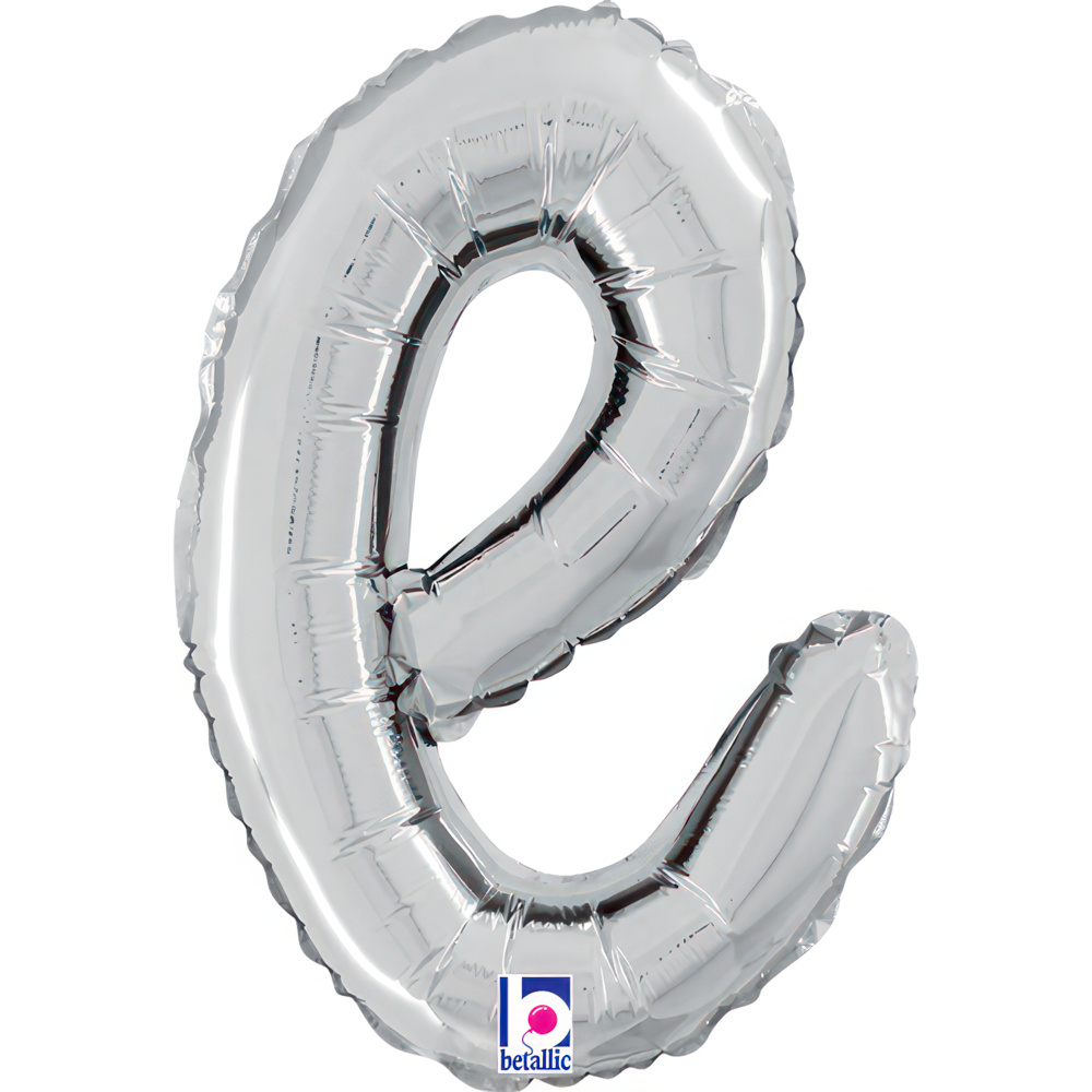 [34705S-P] Script Letter E - Silver  - Betallic