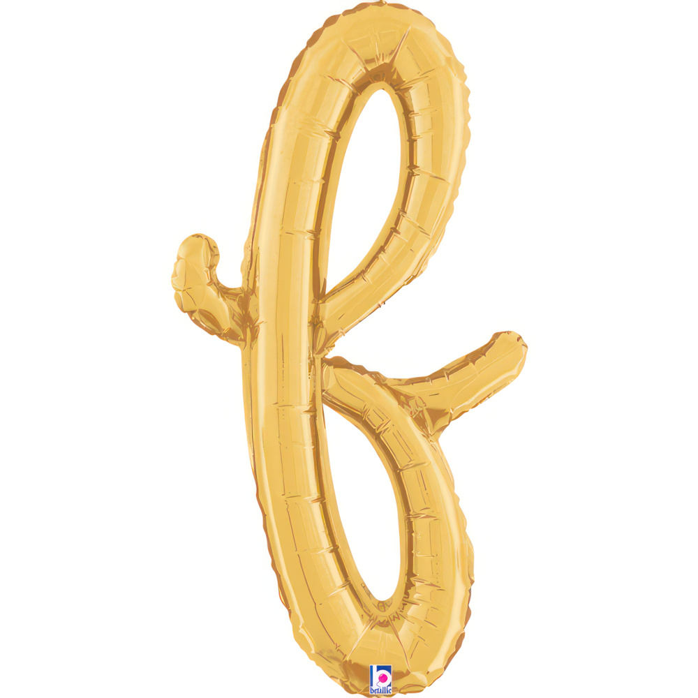 [34706G-P] Script Letter F - Gold - Betallic