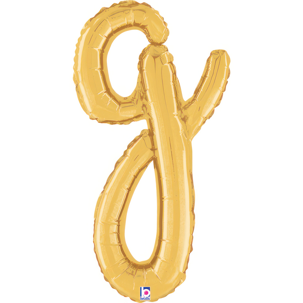 [34707G-P] Script Letter G - Gold - Betallic