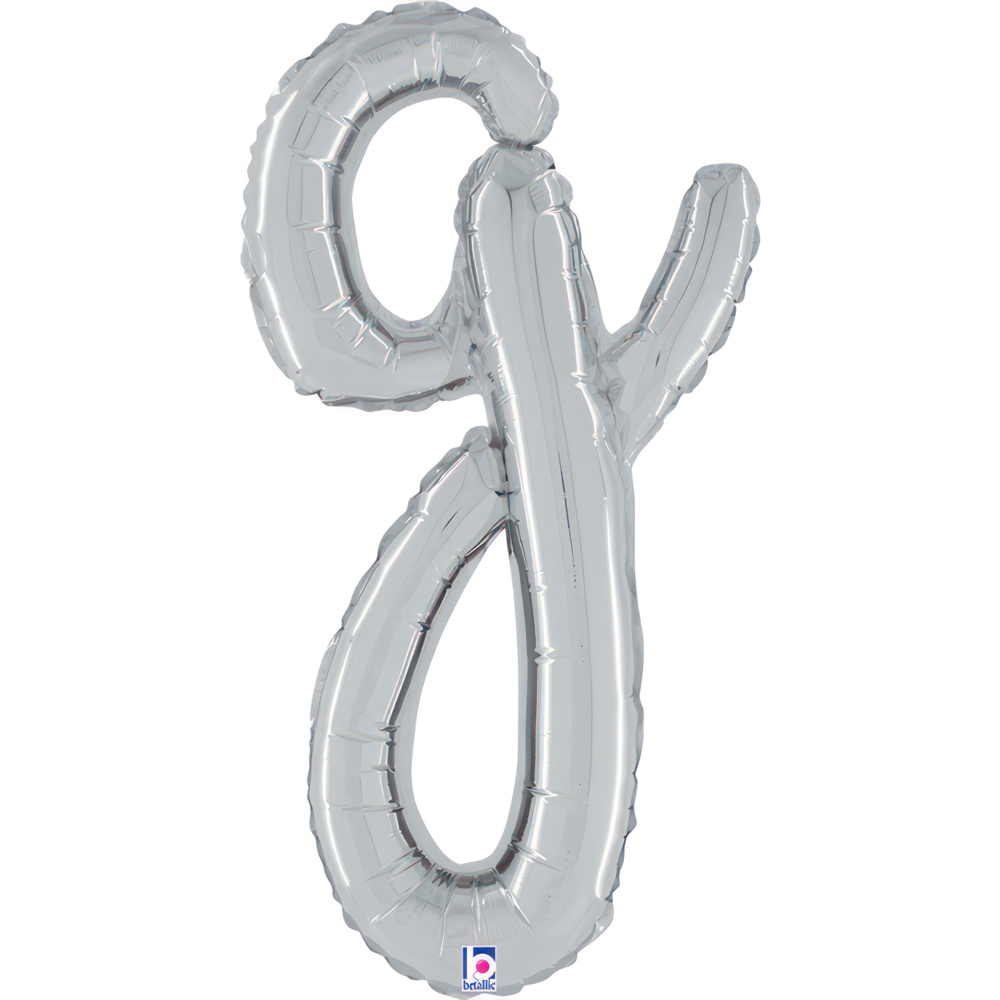 [34707S-P] Script Letter G - Silver  - Betallic