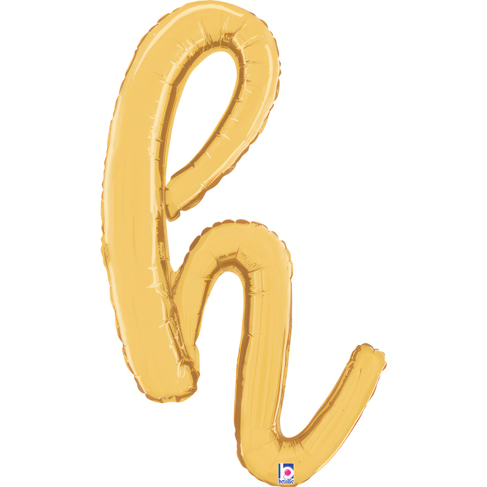 [34708G-P] Script Letter H - Gold  - Betallic