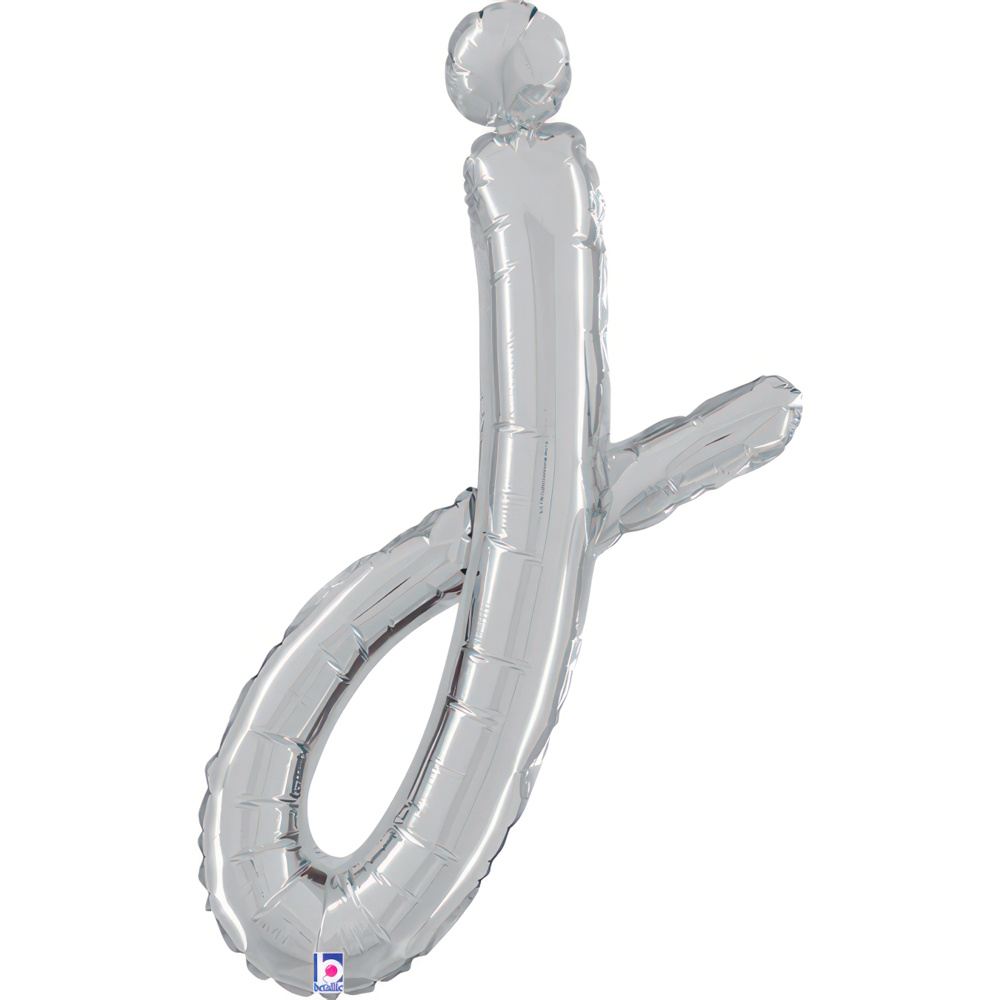 Script Letter J - Silver  - Betallic