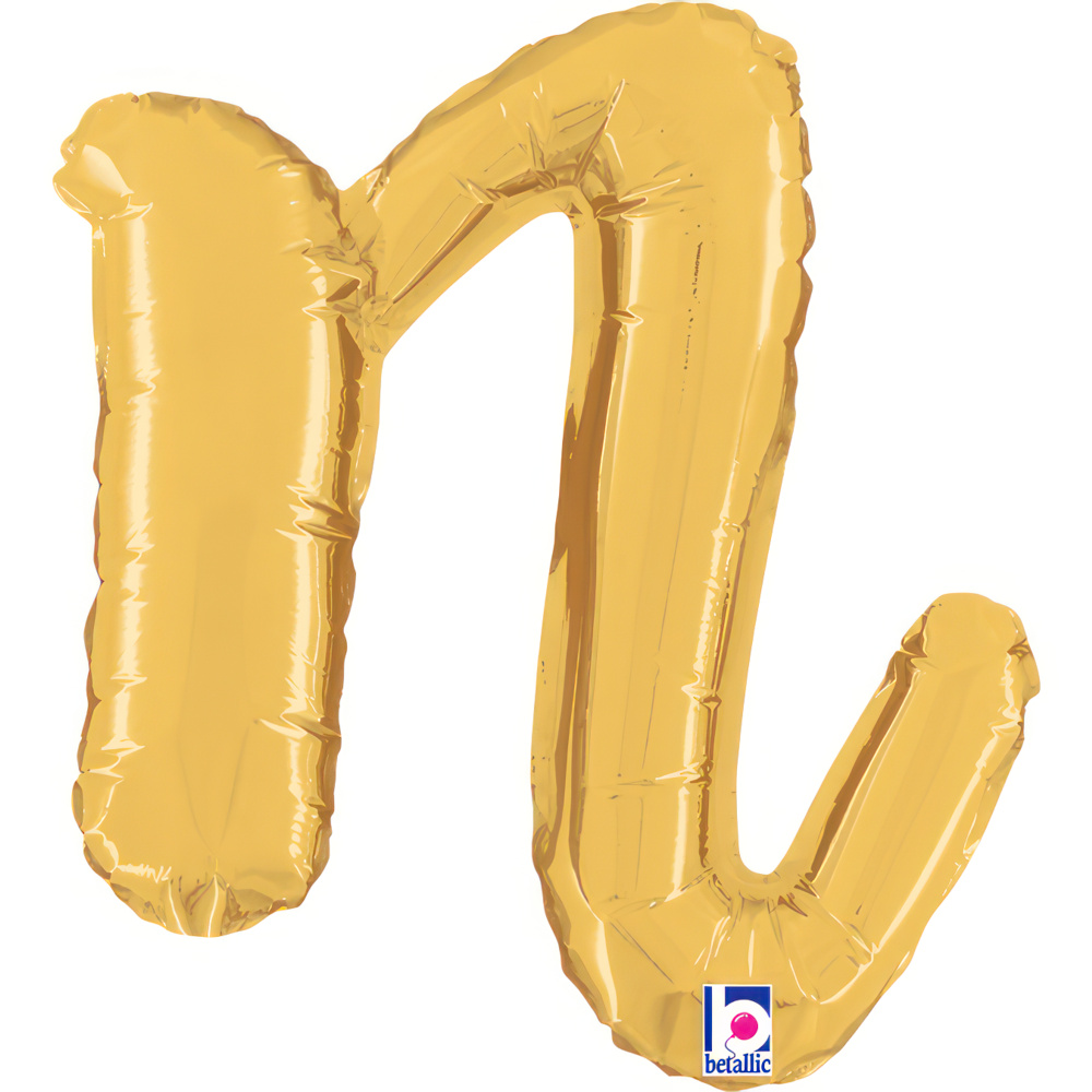 [34714G-P] Script Letter N - Gold - Betallic