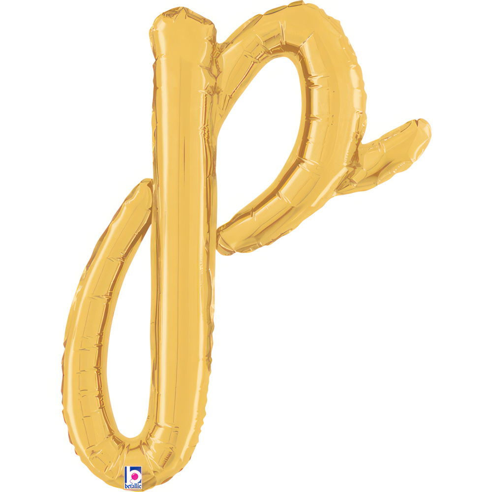 Script Letter P - Gold - Betallic