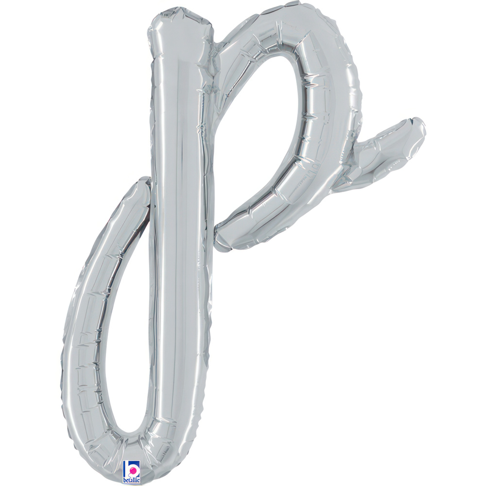 [34716S-P] Script Letter P - Silver - Betallic