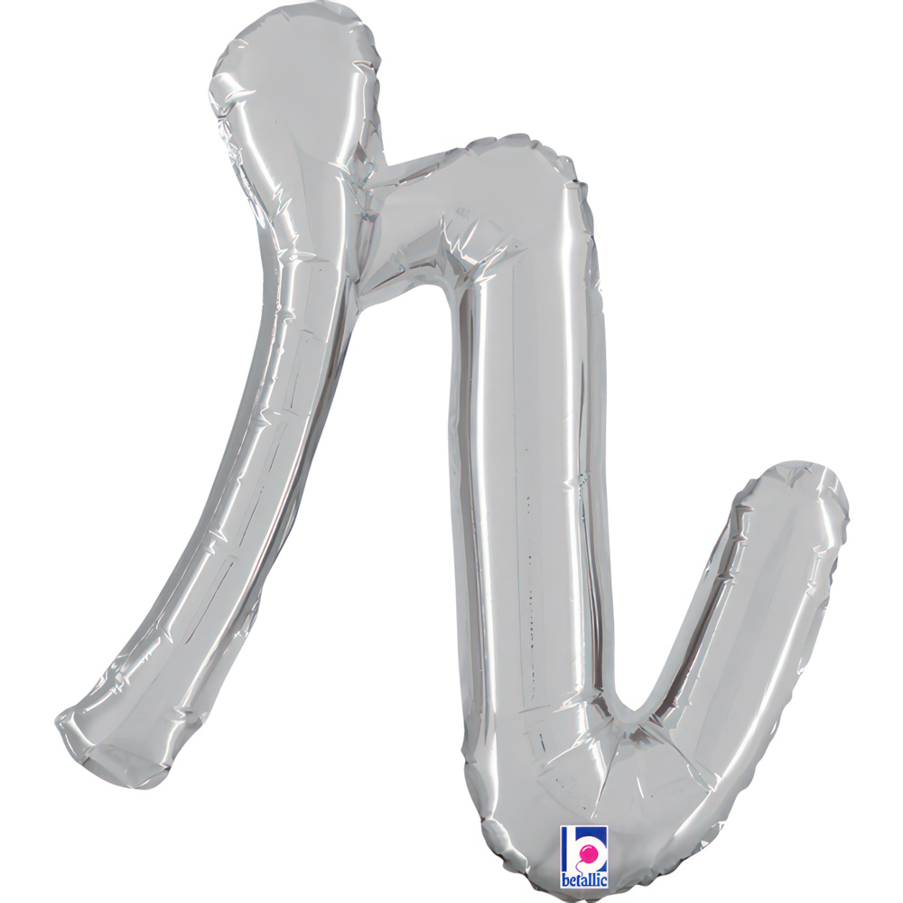 Script Letter R - Silver - Betallic
