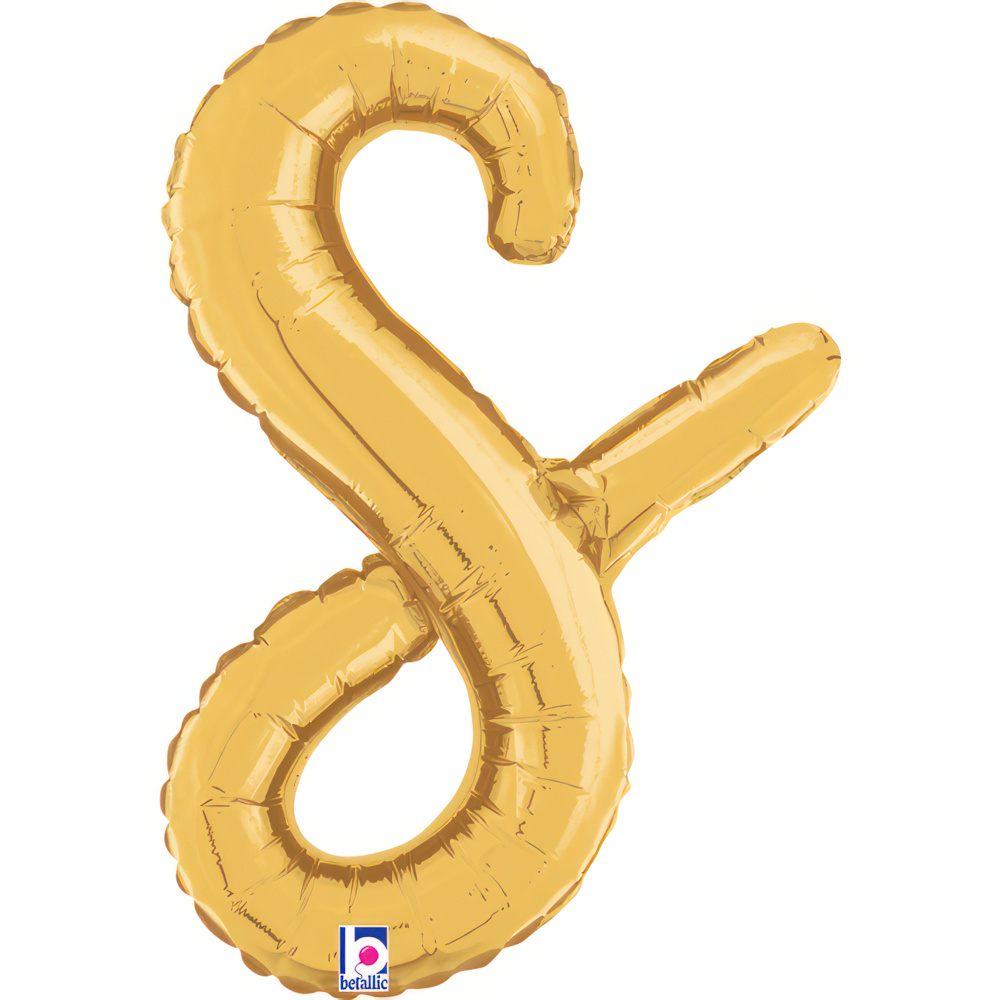 [34719G-P] Script Letter S - Gold - Betallic