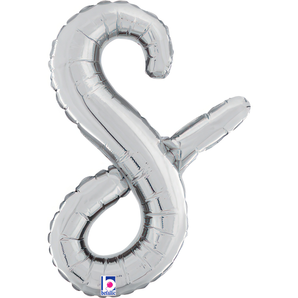 Script Letter S - Silver - Betallic