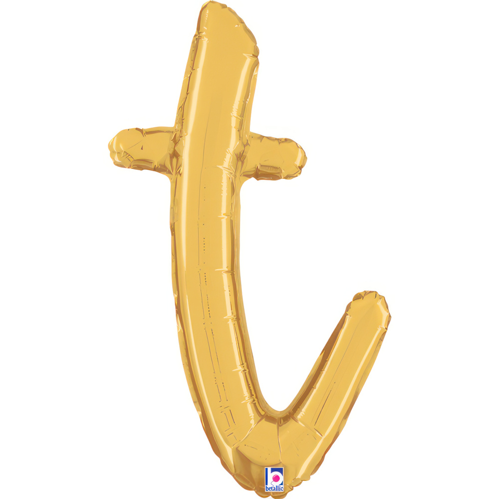 [34720G-P] Script Letter T - Gold  - Betallic
