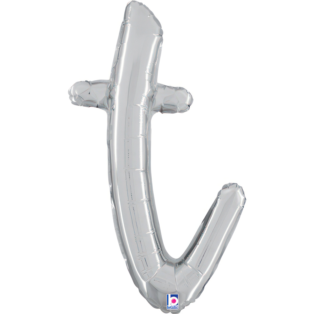 [34720S-P] Script Letter T - Silver - Betallic