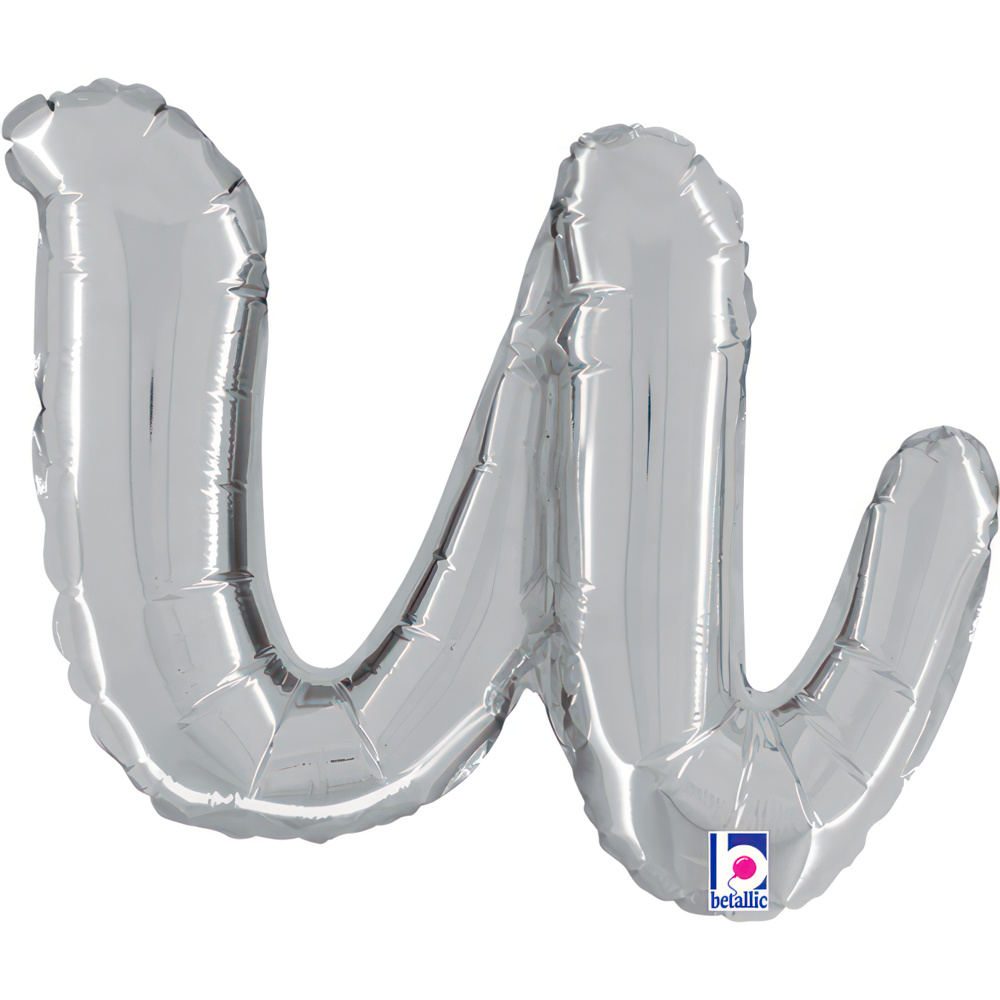 [34721S-P] Script Letter U - Silver  - Betallic