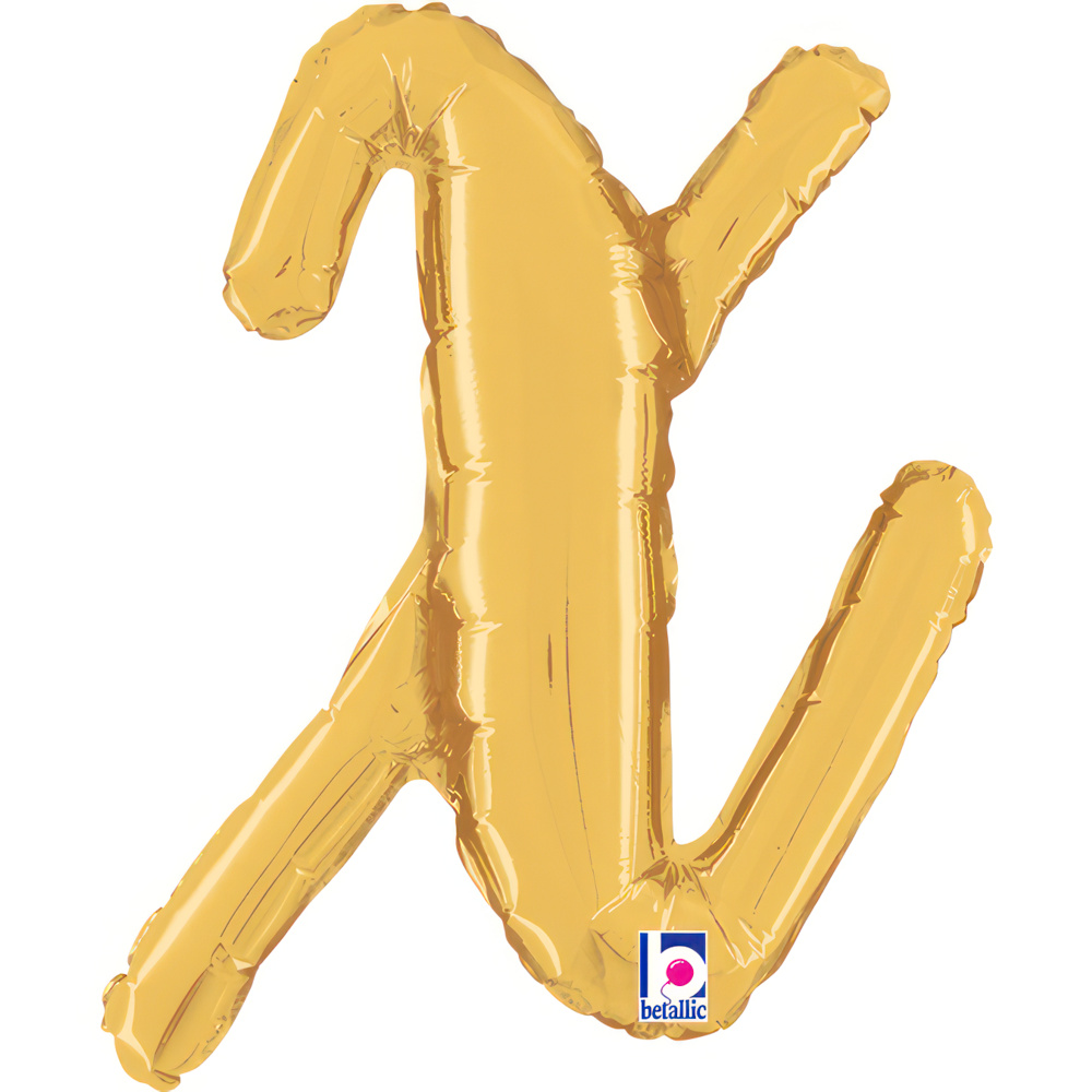 [34724G-P] Script Letter X - Gold - Betallic