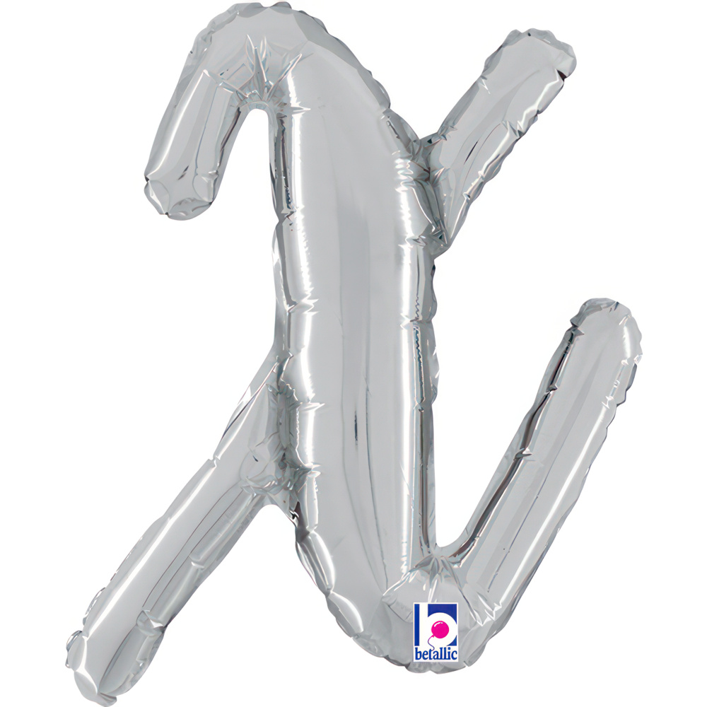 [34724S-P] Script Letter X - Silver - Betallic