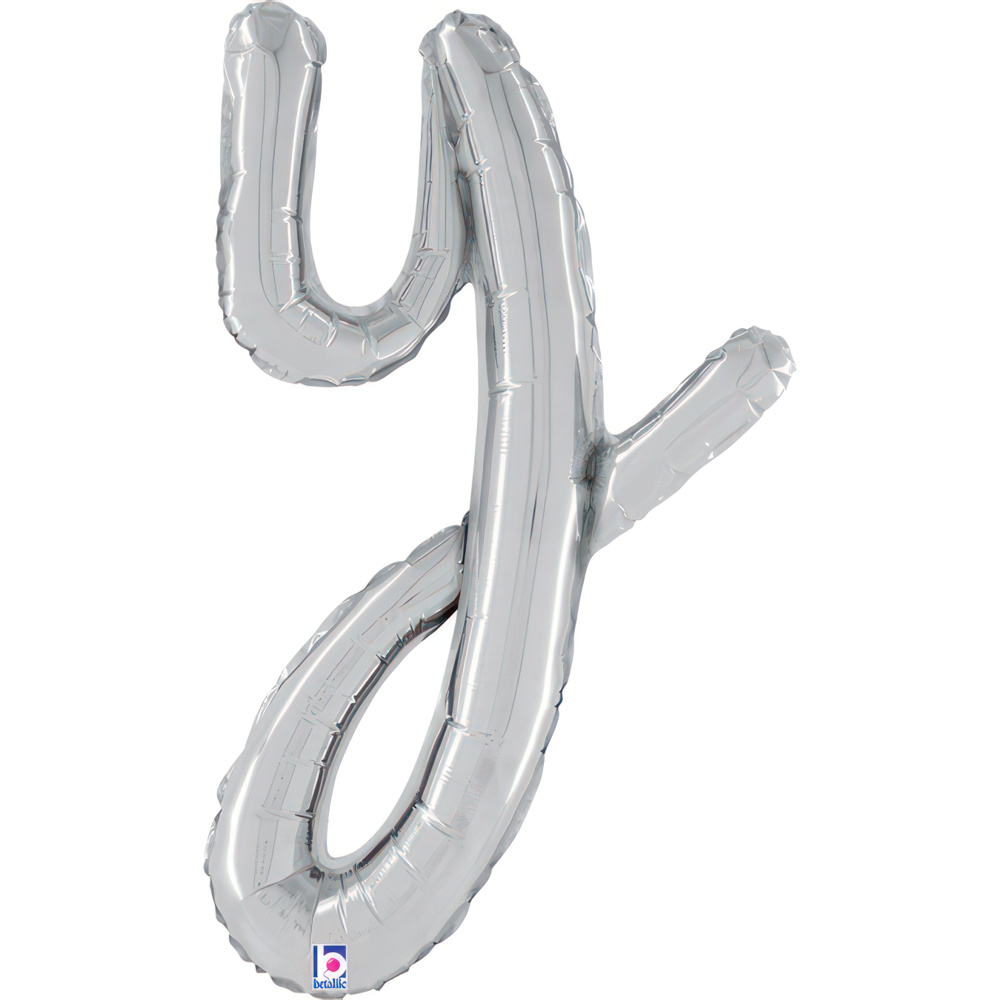 Script Letter Y - Silver - Betallic