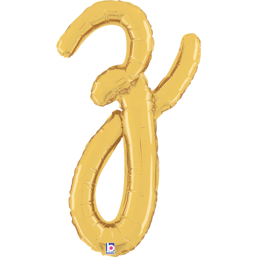 [34726G-P] Script Letter Z - Gold - Betallic
