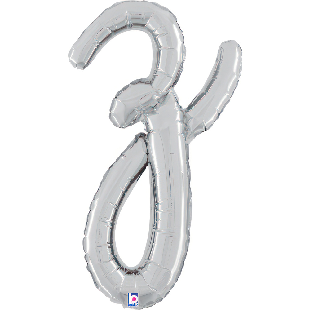 Script Letter Z - Silver - Betallic