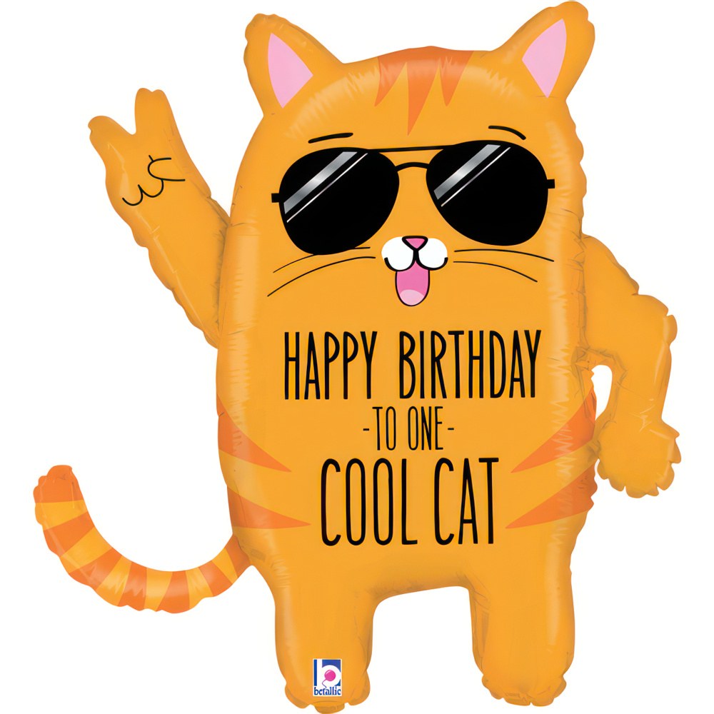 Happy Birthday - Cool Cat - 26 inch - Betallic