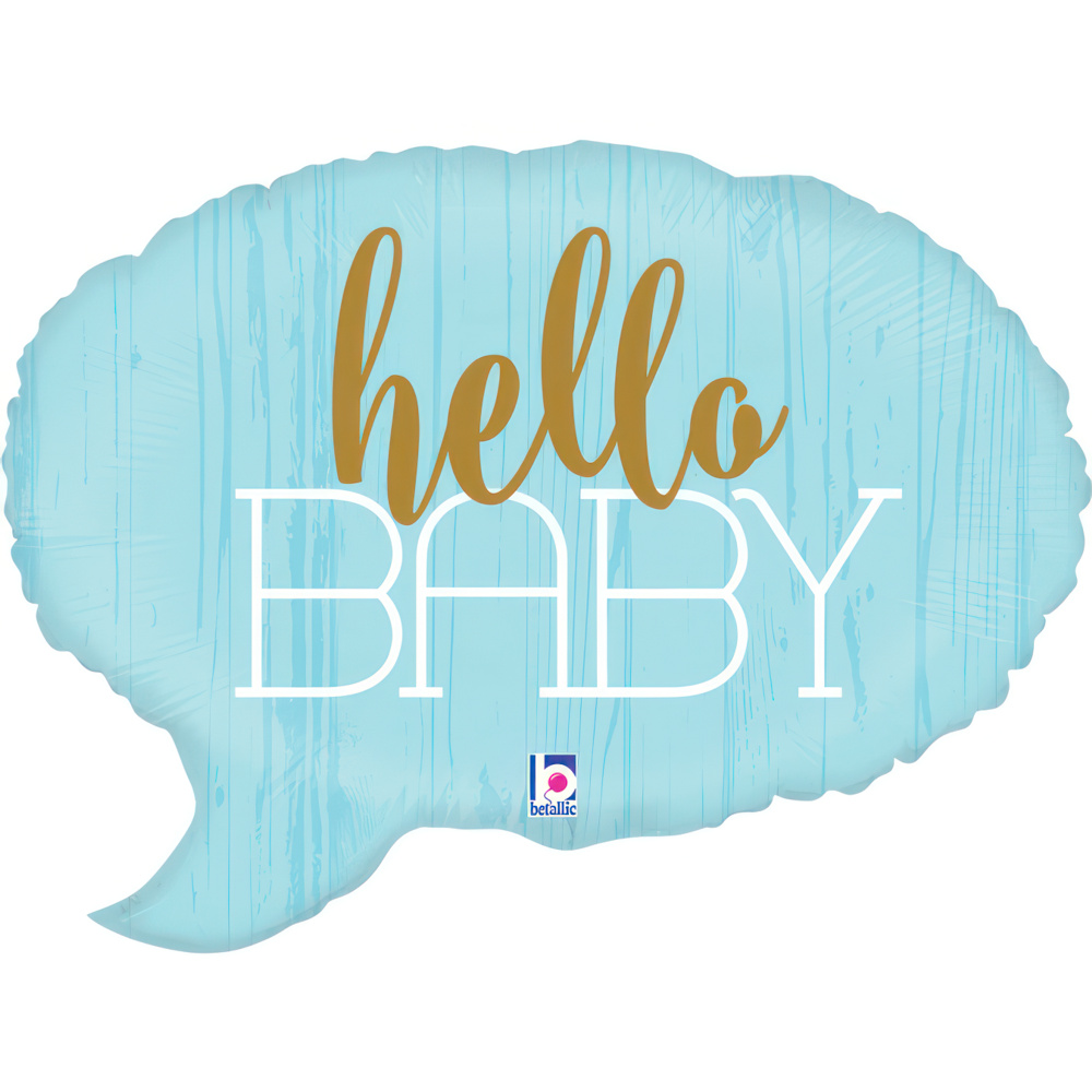 Hello Baby Blue - Speech Bubble - 24 inch - Betallic