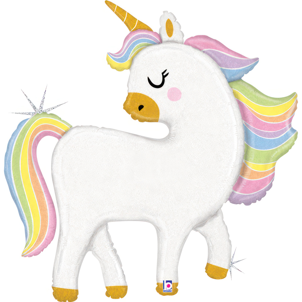 Glitter Pastel Unicorn - 37 inch - Betallic