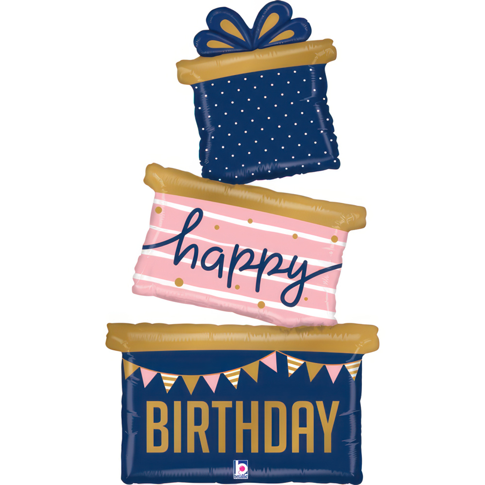 Happy Birthday - Navy Gifts - 37 inch - Betallic