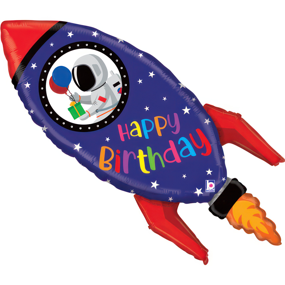 Happy Birthday Rocket - 36 inch - Betallic