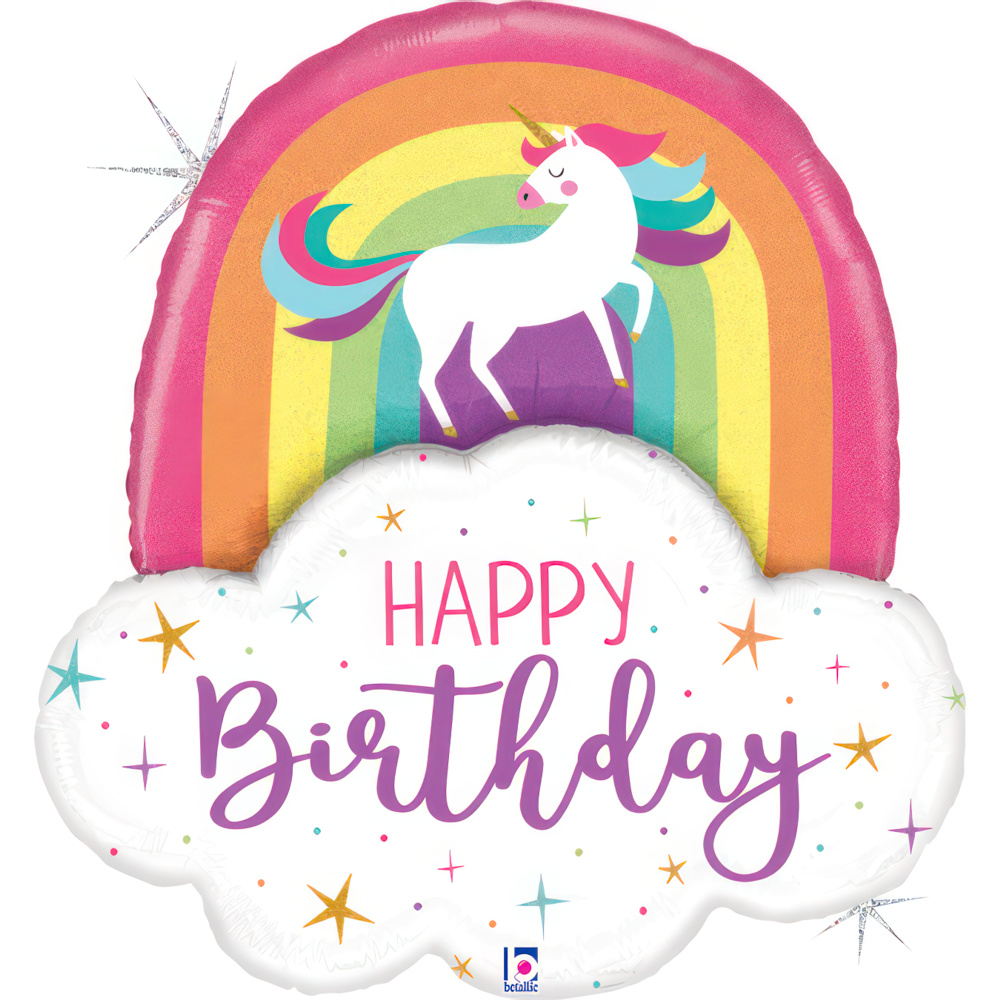 Happy Birthday - Unicorn Rainbow - 26 inch - Grabo