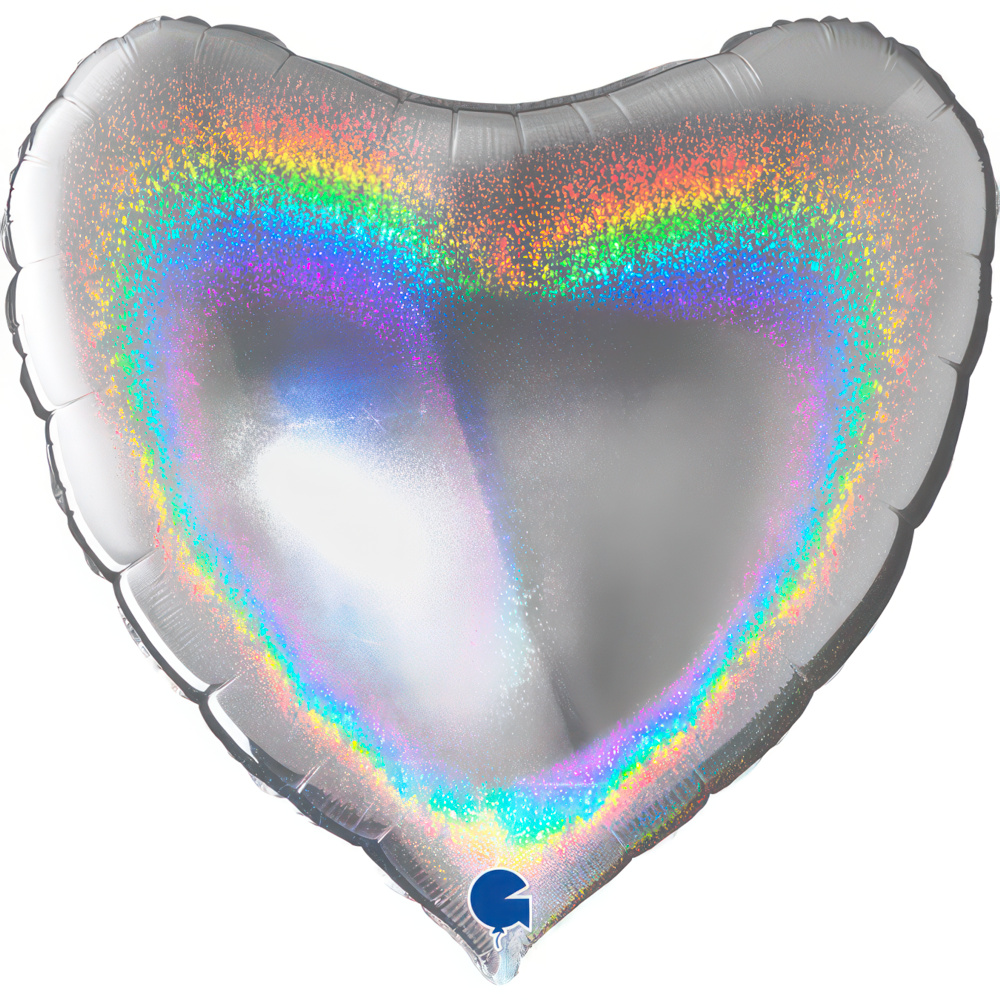 Heart Glittering Silver  - 36 inch - Grabo