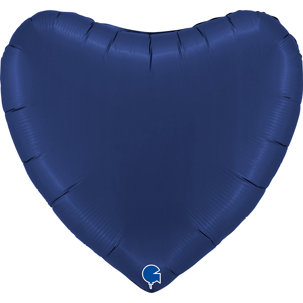 Heart Satin Navy Blue - 36 inch - Grabo