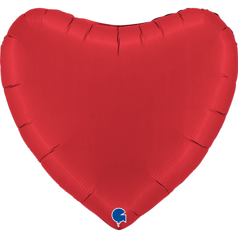 Heart Satin Rubin Red - 36 inch - Grabo