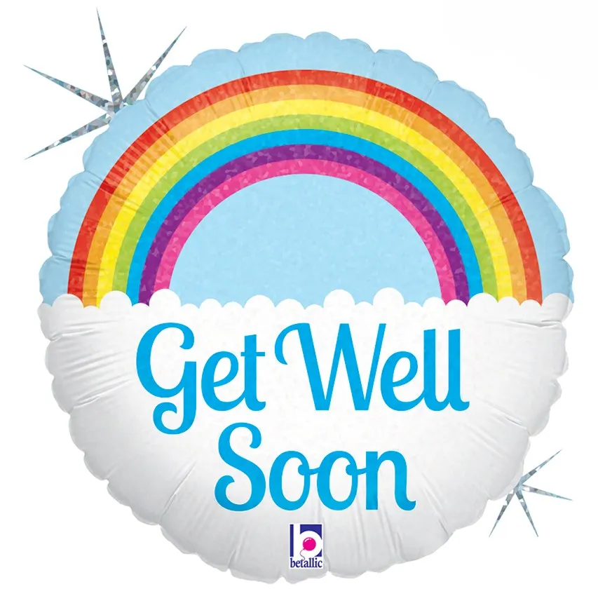 [36153H-P] Get Well Soon Rainbow - 18 inch - Betallic
