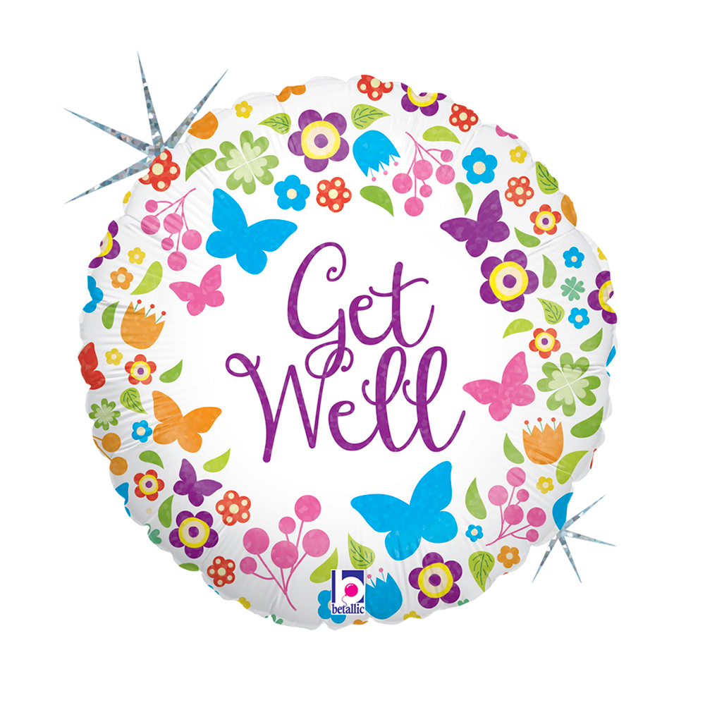 Get Well Butterflies - 18 inch - Betallic